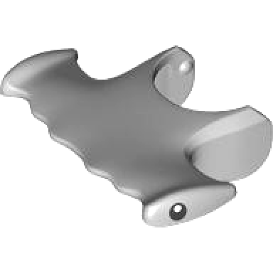 light bluish gray shark head hammerhead with black eyes and white pupils pattern