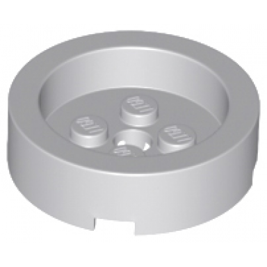 light bluish gray brick round 4 x 4 with recessed center and hole