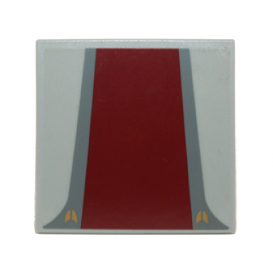 light bluish gray tile 6 x 6 with dark red rectangle with dark bluish gray edges pattern sticker - set 8039