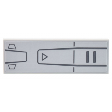 light bluish gray tile 2 x 6 with dark bluish gray mechanical panels lines and triangle pattern sticker - set 10302