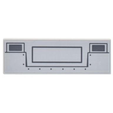light bluish gray tile 2 x 6 with dark bluish gray truck bumper rivets and rectangles pattern sticker - set 10302