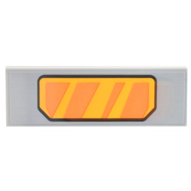 light bluish gray tile 2 x 6 with bright light orange panel with orange reflections on light bluish gray background pattern sticker - set 10302