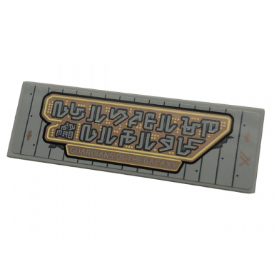 light bluish gray tile 2 x 6 with celestial characters guardians of the galaxy pattern sticker - set 76253