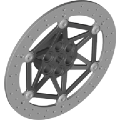 light bluish gray technic steering brake disk 8 x 8 with black center pattern