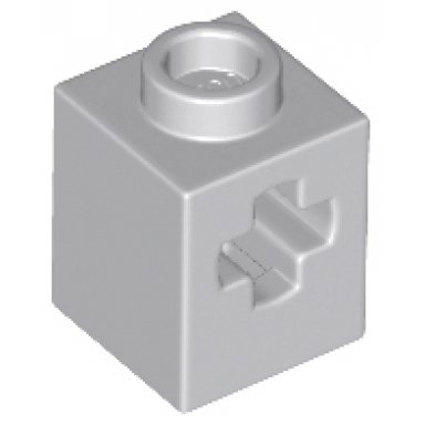 light bluish gray technic brick 1 x 1 with axle hole