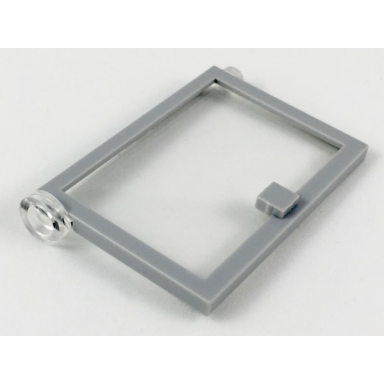 light bluish gray door 1 x 4 x 5 left with trans-clear glass