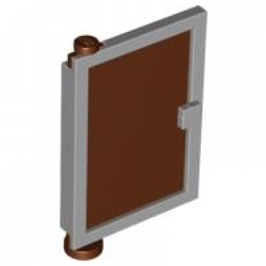 light bluish gray door 1 x 4 x 5 left with reddish brown glass