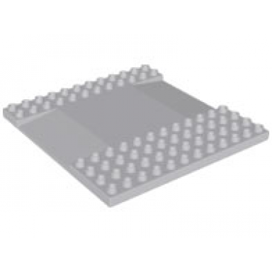 light bluish gray duplo plate 12 x 12 with center ramp