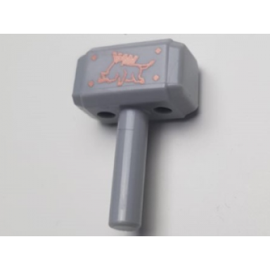 minifigure utensil tool sledgehammer mjolnir hammer with 4 copper rivets and razorback pattern on both sides