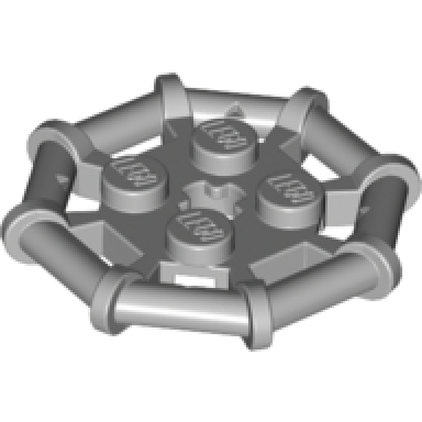 light bluish gray plate modified 2 x 2 with bar frame octagonal reinforced completely round studs