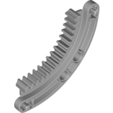 light bluish gray technic gear rack 6 x 6 curved