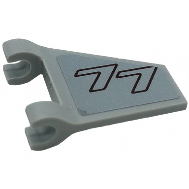 light bluish gray flag 2 x 2 trapezoid with flared edge with dark red number 77 pattern on both sides stickers - set 76909
