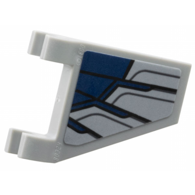 light bluish gray flag 2 x 2 trapezoid with flared edge with dark blue wing armour plates black outlines and dark bluish gray lines pattern on both sides stickers - set 76292