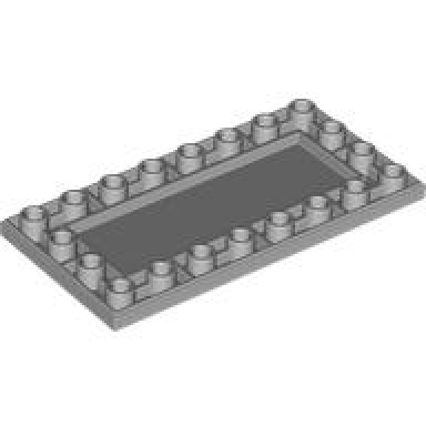 light bluish gray tile modified 4 x 8 inverted with studs on edges
