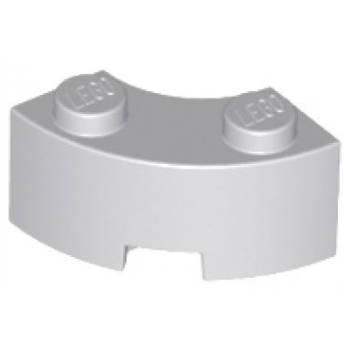 light bluish gray brick round corner 2 x 2 macaroni with stud notch and reinforced underside