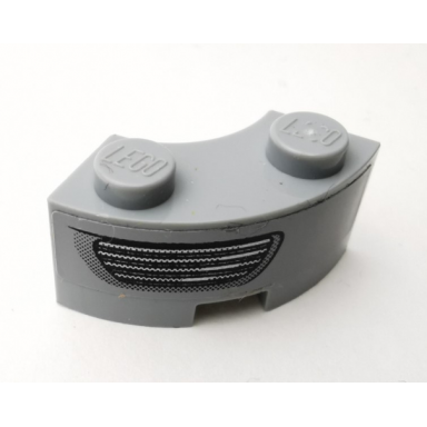 light bluish gray brick round corner 2 x 2 macaroni with stud notch and reinforced underside with headlight pattern model left side sticker - set 75910