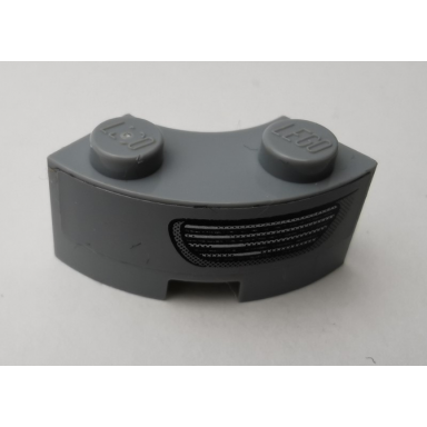 light bluish gray brick round corner 2 x 2 macaroni with stud notch and reinforced underside with headlight pattern model right side sticker - set 75910