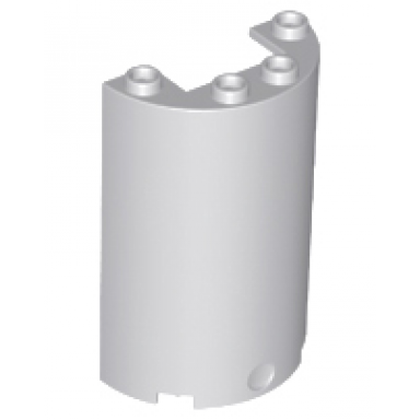 light bluish gray cylinder half 2 x 4 x 5 with 1 x 2 cutout