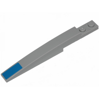 light bluish gray slope curved 10 x 1 with blue rectangle pattern on front sticker - set 75280
