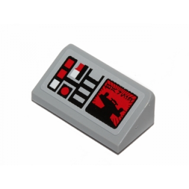 light bluish gray slope 30 1 x 2 x 2 3 with buttons and screen with red star destroyer bridge pattern sticker - set 75003