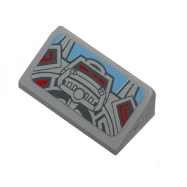 light bluish gray slope 30 1 x 2 x 2 3 with t-16 skyhopper controls panel and steering pattern sticker - set 75081