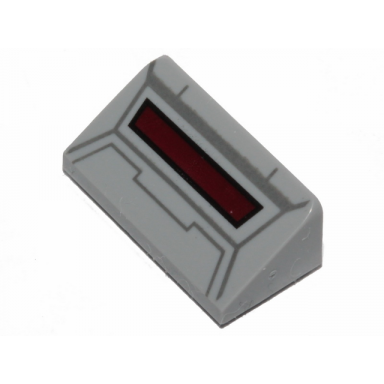 light bluish gray slope 30 1 x 2 x 2 3 with at-at cockpit and dark red slot pattern