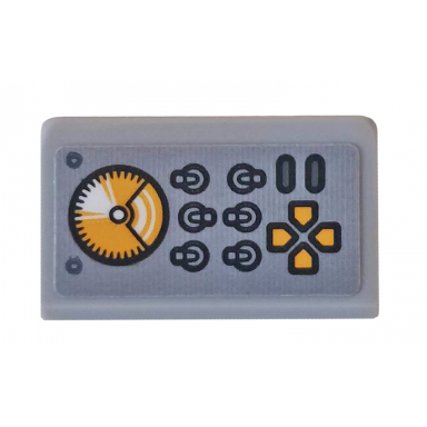 light bluish gray slope 30 1 x 2 x 2 3 with bright light orange sonar switches and buttons pattern sticker - set 76162