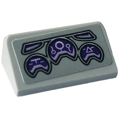 light bluish gray slope 30 1 x 2 x 2 3 with purple control panel pattern sticker - set 76084