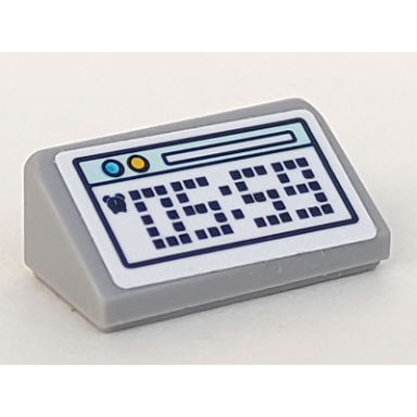 light bluish gray slope 30 1 x 2 x 2 3 with digital alarm clock with 05:59 pattern sticker - set 41328