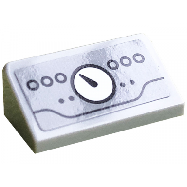 light bluish gray slope 30 1 x 2 x 2 3 with white gauge black circles and dots pattern sticker - set 10291
