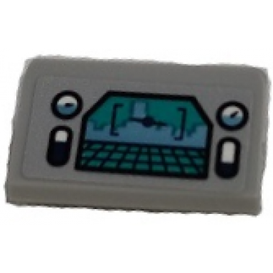light bluish gray slope 30 1 x 2 x 2 3 with control panel with head-up display hud and gauges pattern sticker - set 76131