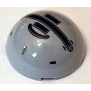 light bluish gray cylinder hemisphere 4 x 4 with black at-dp pattern