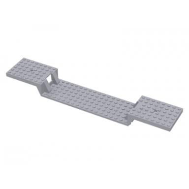 light bluish gray train base 6 x 34 split-level without bottom tubes