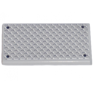 light bluish gray tile 2 x 4 with silver tread plate and 4 rivets pattern sticker - sets 4644 7208