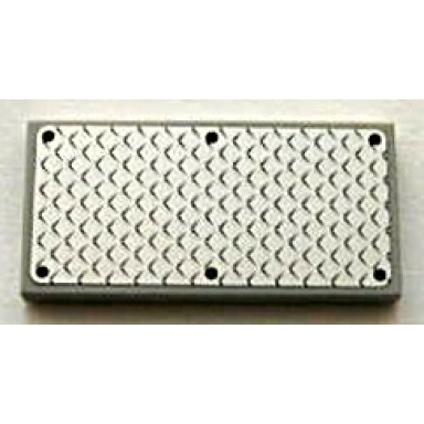light bluish gray tile 2 x 4 with silver tread plate and 6 rivets pattern sticker - set 3677