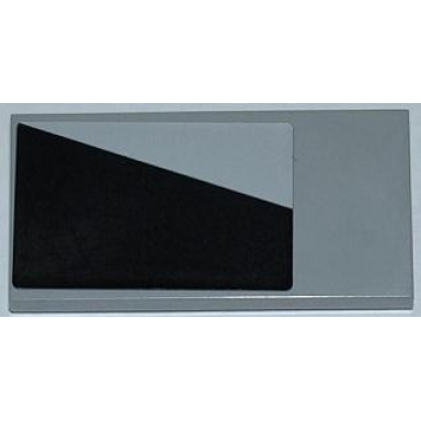 light bluish gray tile 2 x 4 with black trapezoid pattern model left side sticker - set 7915