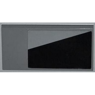 light bluish gray tile 2 x 4 with black trapezoid pattern model right side sticker - set 7915