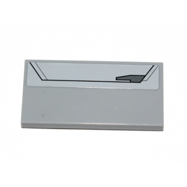 light bluish gray tile 2 x 4 with sw interceptor armor plating pattern model left sticker - set 9494
