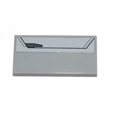 light bluish gray tile 2 x 4 with sw interceptor armor-plating pattern model right sticker - set 9494