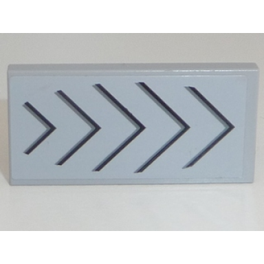 light bluish gray tile 2 x 4 with 5 gray chevrons pattern sticker - set 8128