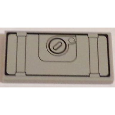 light bluish gray tile 2 x 4 with fuel tank pattern sticker - set 60083