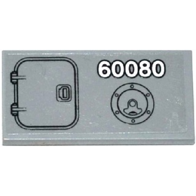 light bluish gray tile 2 x 4 with hatch door 60080 and filler cap pattern sticker - set 60080