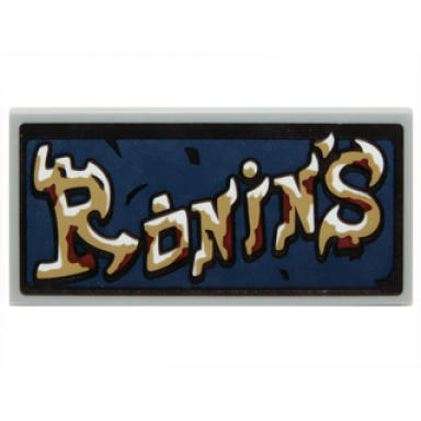 light bluish gray tile 2 x 4 with ronins on dark blue cloth background pattern sticker - set 70732