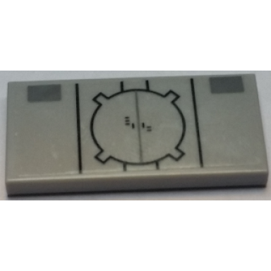 light bluish gray tile 2 x 4 with hatch door pattern sticker - set 7961