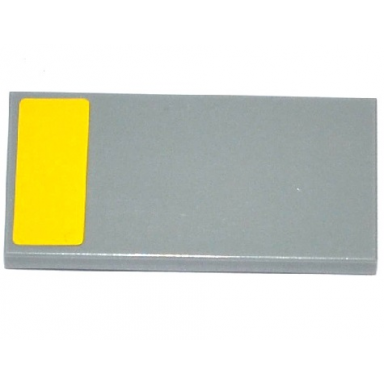 light bluish gray tile 2 x 4 with yellow rectangle pattern on end sticker - set 75092
