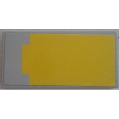 light bluish gray tile 2 x 4 with sw naboo starfighter yellow irregular octagon pattern sticker - set 7877