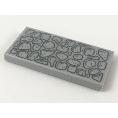 light bluish gray tile 2 x 4 with dark bluish gray cobblestone outlines pattern