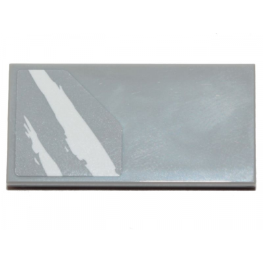 light bluish gray tile 2 x 4 with 2 rugged white diagonal stripes on light bluish gray background pattern sticker - set 75254