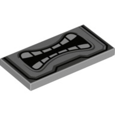 light bluish gray tile 2 x 4 with angry mouth with white teeth parted black and dark bluish gray border pattern super mario thwomp lower face