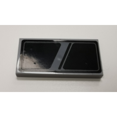 light bluish gray tile 2 x 4 with black trapezoids stripe and outline pattern sticker - set 75103